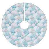 コースタルシーシェル&コーラルパターン#3 ID1009 ブラッシュドポリエステルツリースカート (正面)