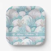 コースタルシーシェル&コーラルパターン#3 ID1009 ペーパープレート (正面)