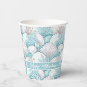 コースタルシーシェル&コーラルパターン#3 ID1009 紙コップ (正面)