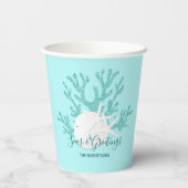 コースタルシーズ&グリーティングクリスマスビーチアクアブルー 紙コップ (裏面)