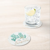 コースタルシーズ&グリーティンググリッターコーラルスターフィッシュ ラウンドペーパーコースター (インサイチュ)