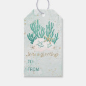 コースタルシーズ&グリーティングターコイズグリッターサンゴ ギフトタグ (正面)