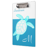 コースタルシータートルブルーティール（緑がかった色）ホワイト クリップボード (左)