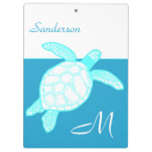 コースタルシータートルブルーティール（緑がかった色）ホワイト クリップボード (裏面)