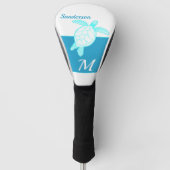 コースタルシータートルブルーティール（緑がかった色）ホワイト ゴルフヘッドカバー (正面)