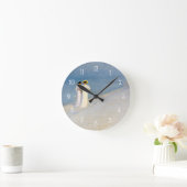 コースタルシービーチブルーアワーヴィンテージ絵画ズ スクエア壁時計 (ホーム)