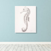 コースタルシーホーススケッチ キャンバスプリント (インサイチュ (ウッドフロア))