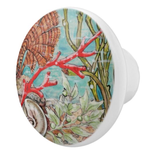コースタルシーライフコーラルカニシェル水中海 セラミックノブ (右)