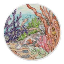 コースタルシーライフシーホース海老サンゴ海 セラミックノブ