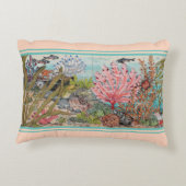 コースタルシーライフ赤面アクアコーラルシェルフィッシュ海 アクセントクッション (裏面)