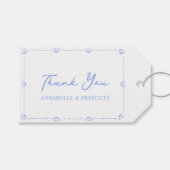 コースタルシ縁どックエレガントル結婚ブルー ギフトタグ (正面(横))