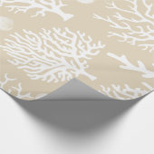 コースタルジェンスホワイトシーコラルズシェル&タウペ ラッピングペーパー (角)