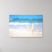 コースタルスタフィッシュオンビーチ抽象芸術ファインアート キャンバスプリント (正面)