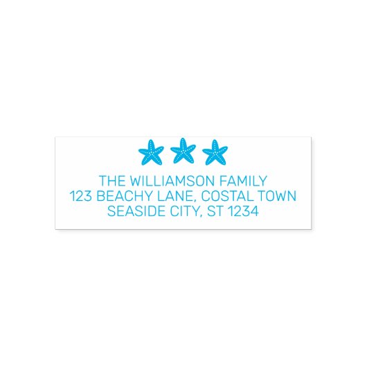 コースタルスターフィッシュビーチファミリー差出人住所 セルフインキングスタンプ (デザイン)