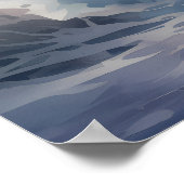 コースタルセレニティ:ライトハウスウォーターカラーアート ポスター (角)