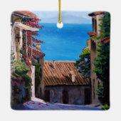 コースタルタスカニー通りビュー セラミックオーナメント (裏面)