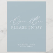 コースタルダスティブルー&ホワイトオープンバー結婚ズサイン (正面)