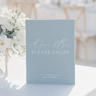 コースタルダスティブルー&ホワイトオープンバー結婚ズサイン