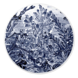 コースタルダークブルーシーライフカニシェルコーラル海 セラミックノブ