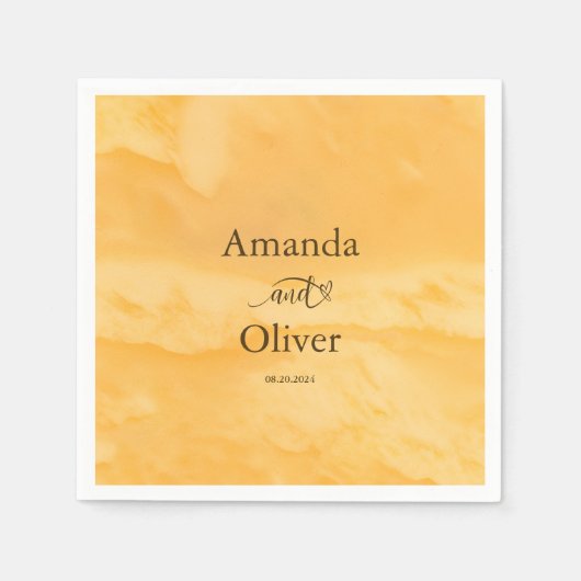 コースタルチックゴールデンサンドターコイズウォーター結婚ズ スタンダードカクテルナプキン (正面)