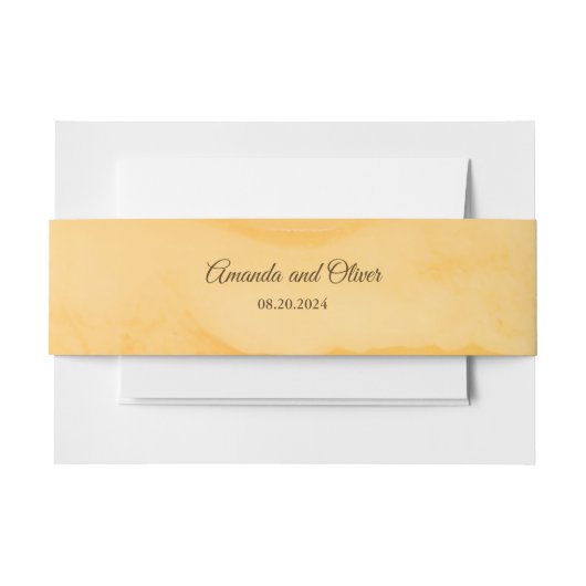 コースタルチックゴールデンサンドターコイズウォーター結婚ズ 招待状ベリーバンド (正面例)