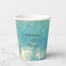 コースタルチックゴールデンサンドターコイズウォーター結婚ズ 紙コップ