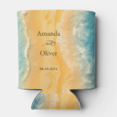 コースタルチックゴールデンサンドターコイズウォーター結婚ズ 缶クーラー (裏面)