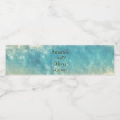 コースタルチックゴールデンサンドティール(緑がかった色)結婚ズウェルカム ペットボトルラベル (シングルラベル)