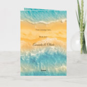 コースタルチックゴールデンサンド結婚ティール（緑がかった色）式 プログラム (裏面)