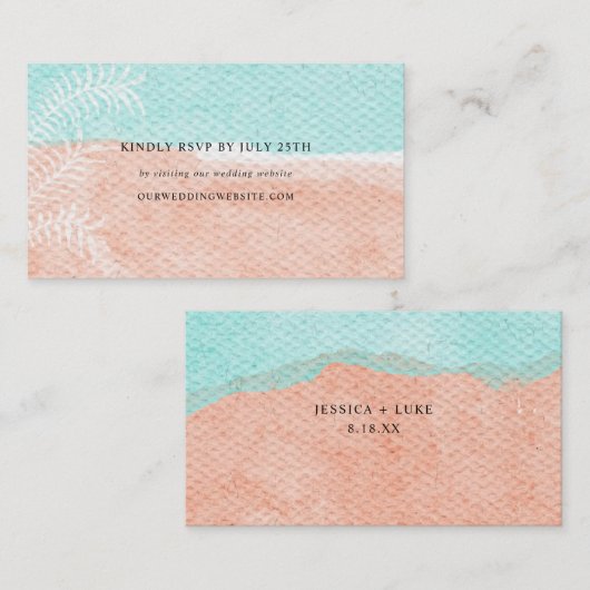 コースタルチャーム水色RSVPオンラインカード 名刺 (正面/裏面)