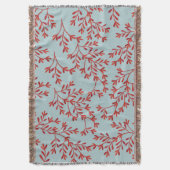 コースタルデコールコーラル&海ブルーブランケット スローブランケット (正面縦)