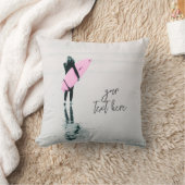 コースタルデコールサーファーピンクサーフボパーソナライズされたード クッション (ブランケット)