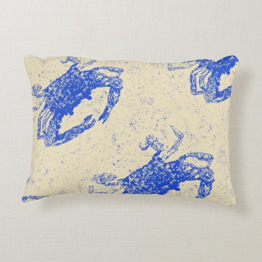 コースタルデコールブルーカニ腰枕 アクセントクッション (裏面)