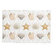 コースタルデコール貝殻パターン 枕カバー (裏面)