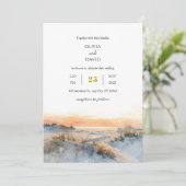 コースタルデューンズゴールデンサンセット夕べビーチ結婚式 招待状 (スタンド正面)
