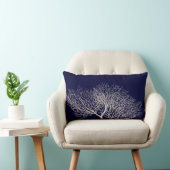 コースタルネイビーブルーホワイトシーコーラルビーチ ランバークッション (椅子)