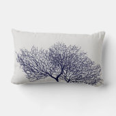 コースタルネービーブルーグレーシーコーラルビーチ ランバークッション (裏面)