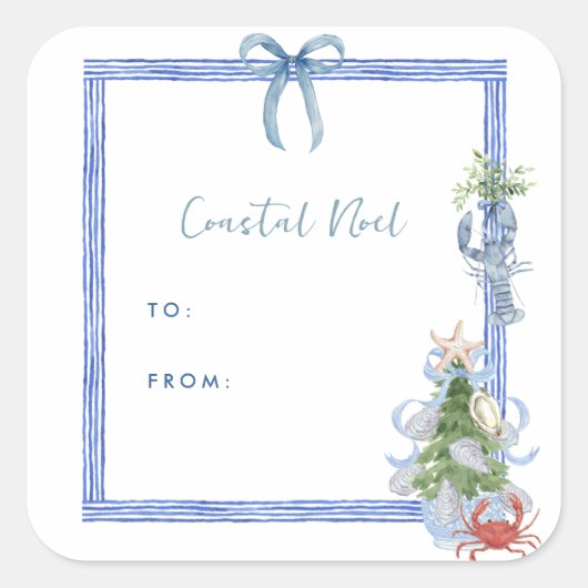 コースタルノエルブルーボウ航海のホリデイ スクエアシール (正面)