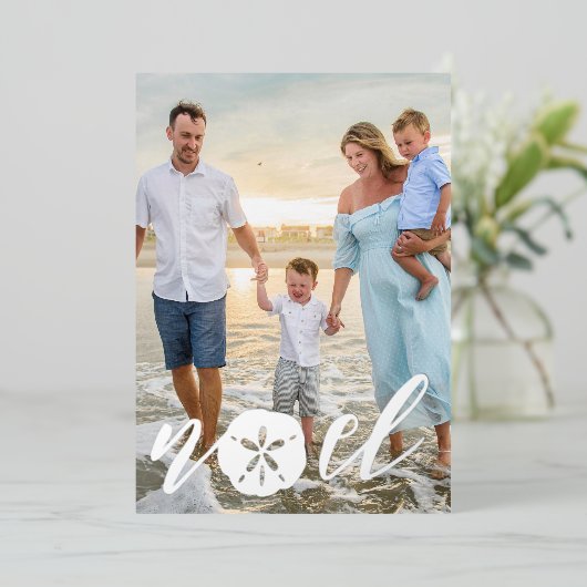 コースタルノートクリスマスホリデーフォトフォイルカード 箔シーズンカード (立ち正面)