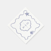 コースタルハンドドロッドシーシェルクレストビーチ結婚式 スタンダードカクテルナプキン (角)