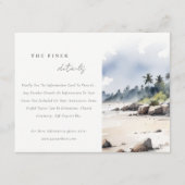 コースタルバリビーチパームツリー結婚ズ詳細 エンクロージャーカード (正面)