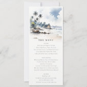 コースタルバリビーチパーム結婚ツリーズメニューカード 招待状 (正面)