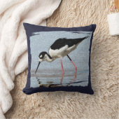 コースタルバード白黒ウエストコーストビーチハウス クッション (ブランケット)