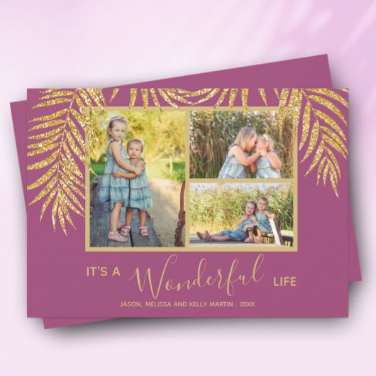 コースタルパームスフォトコラージクリスマスホリデーカード シーズンカード