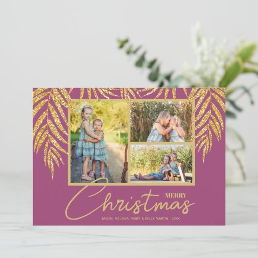 コースタルパームスフォトコラージクリスマス シーズンカード (スタンド正面)