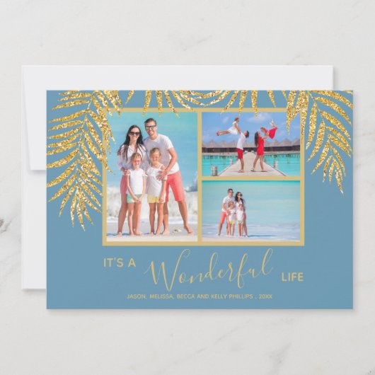 コースタルパームスフォトコラージクリスマス シーズンカード (正面)