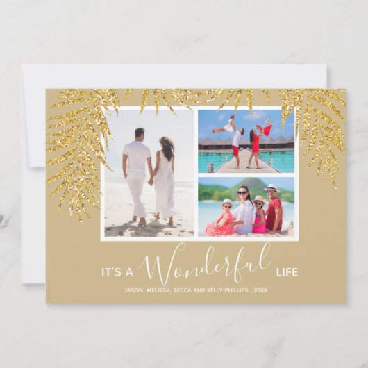 コースタルパームスフォトコラージクリスマス シーズンカード (正面)