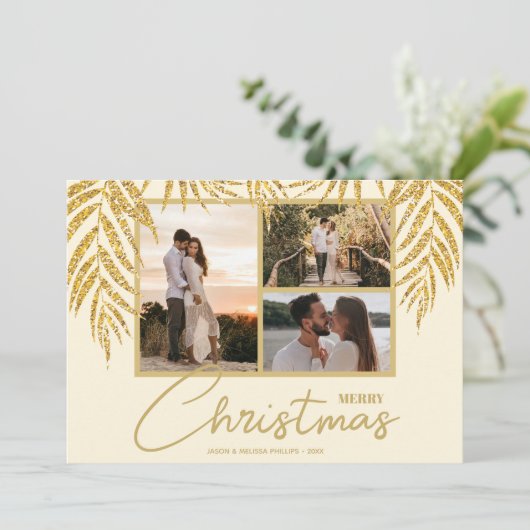 コースタルパームスフォトコラージクリスマス シーズンカード (スタンド正面)