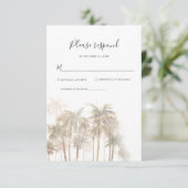 コースタルパームズウォーターカラー宛先ウェディング 出欠カード (スタンド正面)