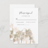 コースタルパームズウォーターカラー宛先ウェディング 出欠カード (正面/裏面)
